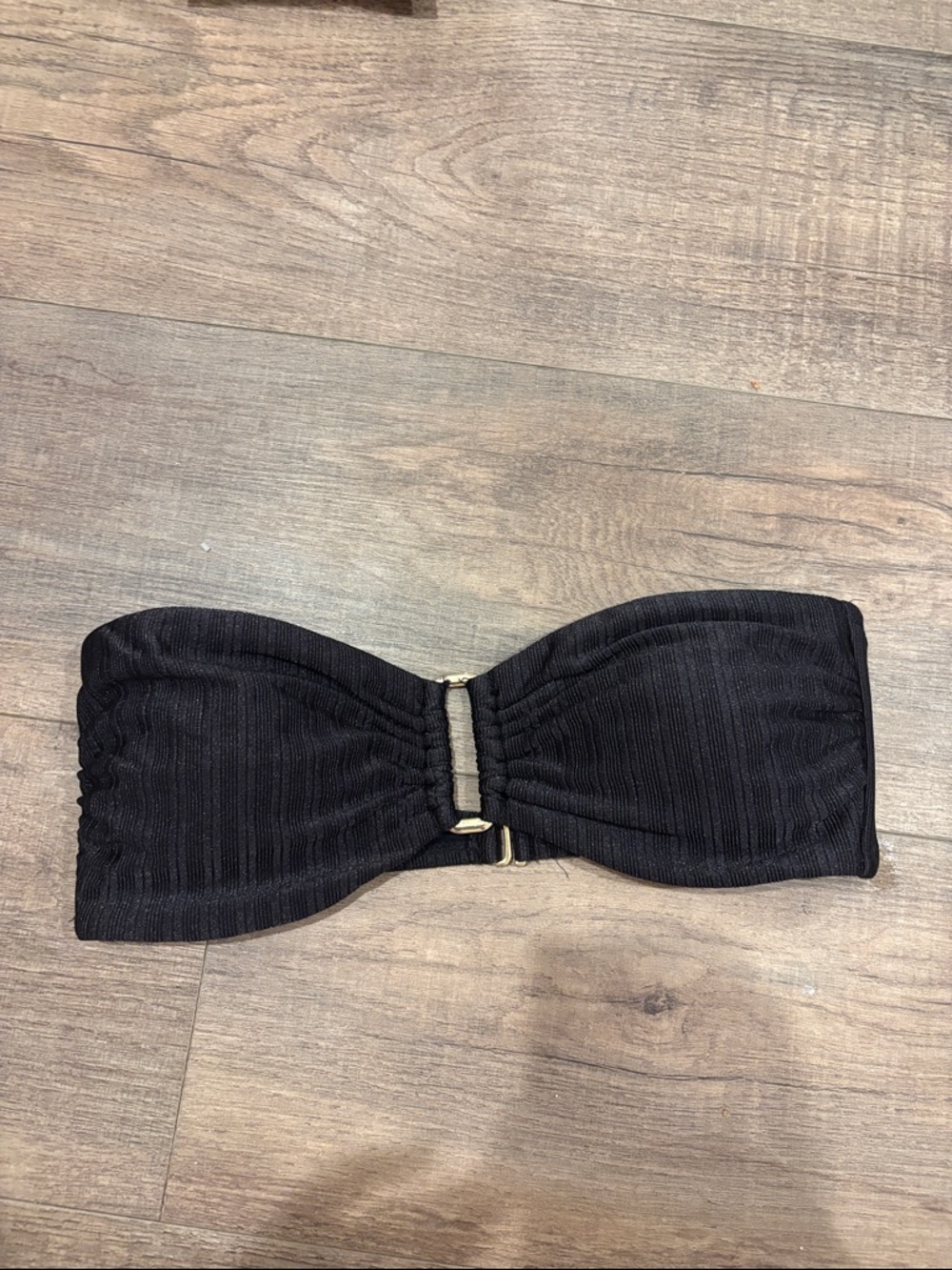 Black Strapless Bandeau Bikini Top - Classic Swim